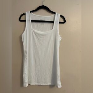 Torrid White Ribbed Tank Top